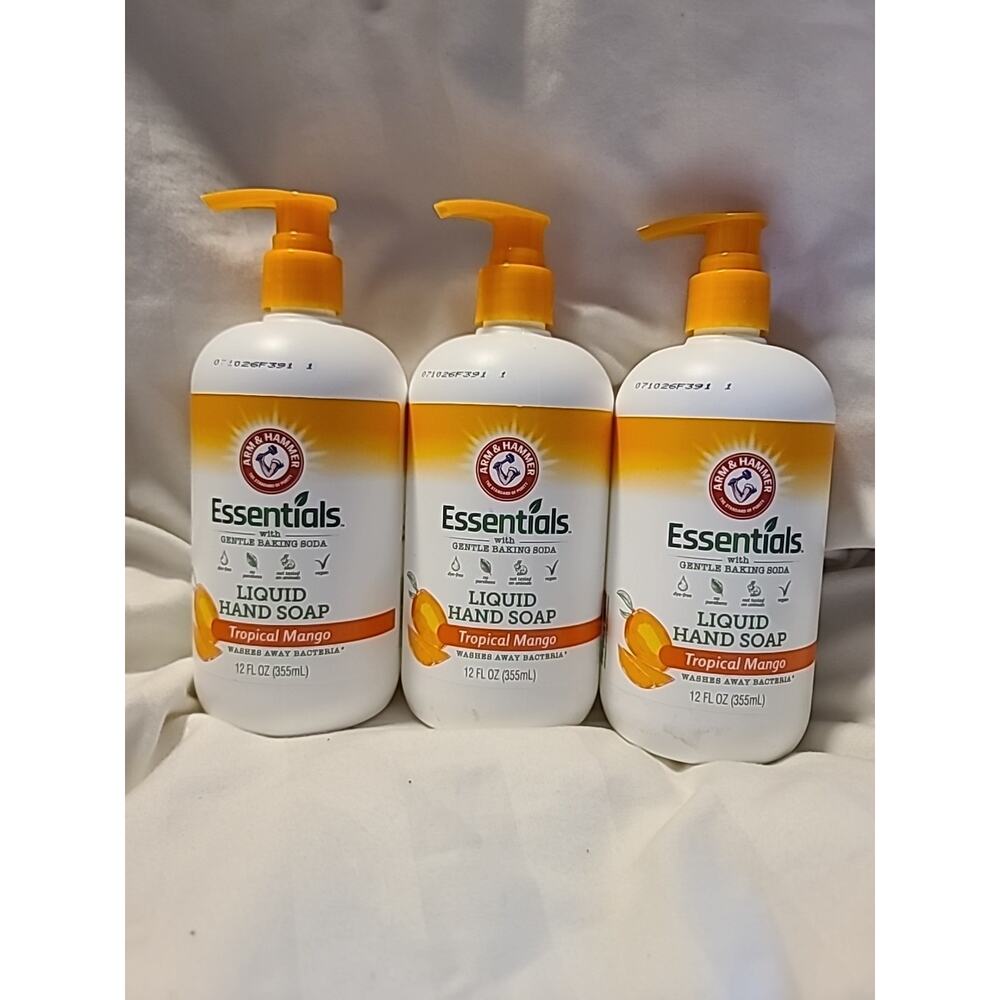 Arm & Hammer Essentials Liquid Hand Soap Pump Gentle Rose Water 12oz (3 Pack)